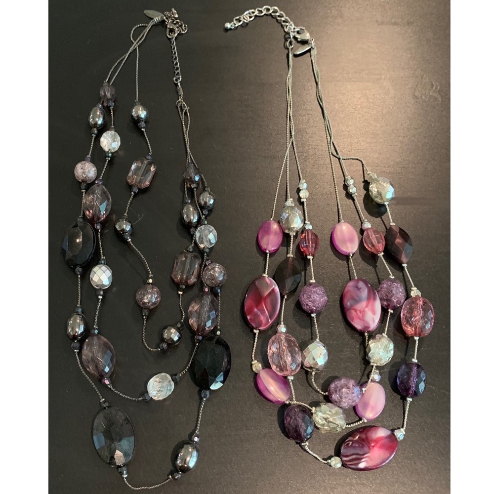 2 NY&Co multi color necklaces